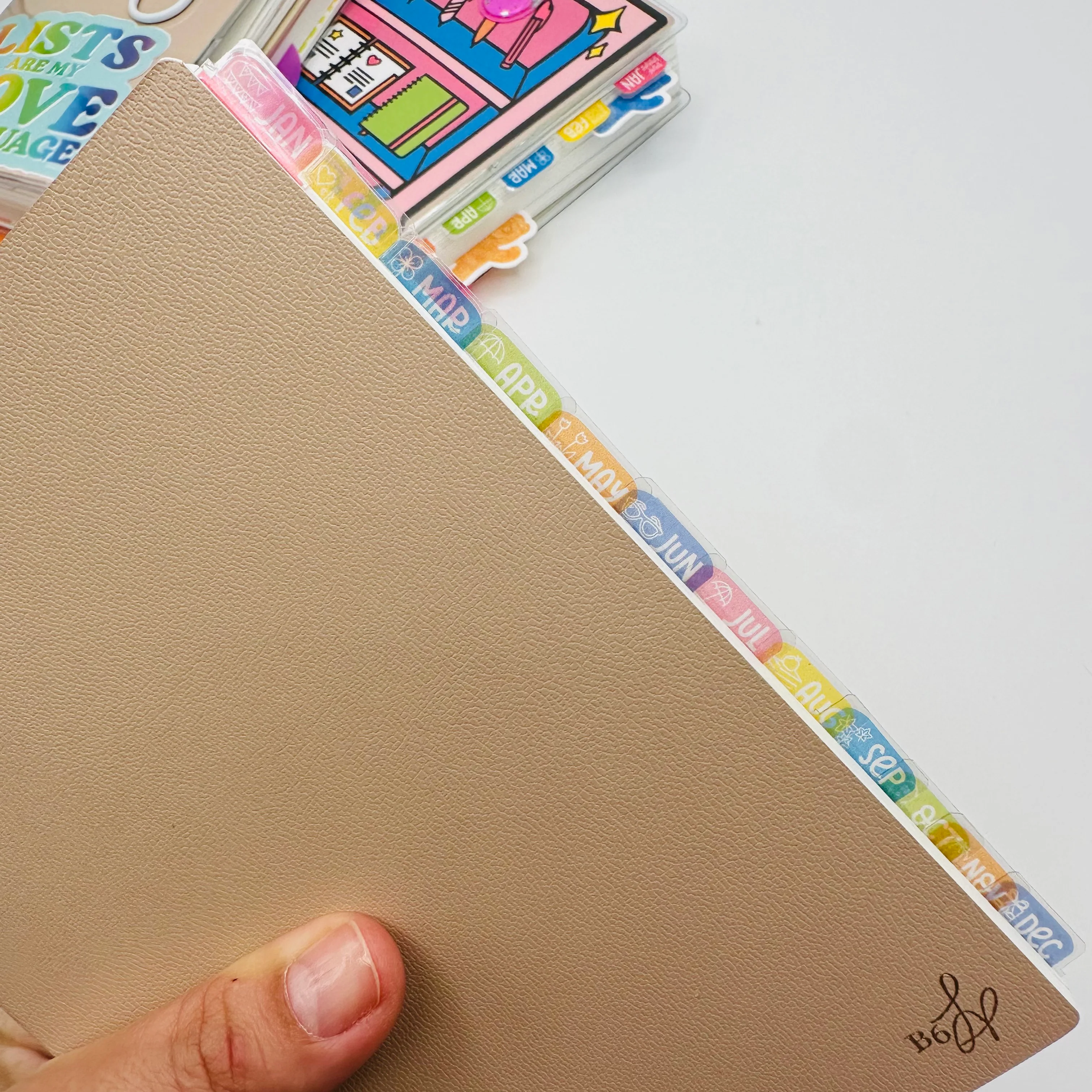 SUPER Mini Monthly Tab Planner Dividers (NO DOODLES) - Set of 12 - Image 3