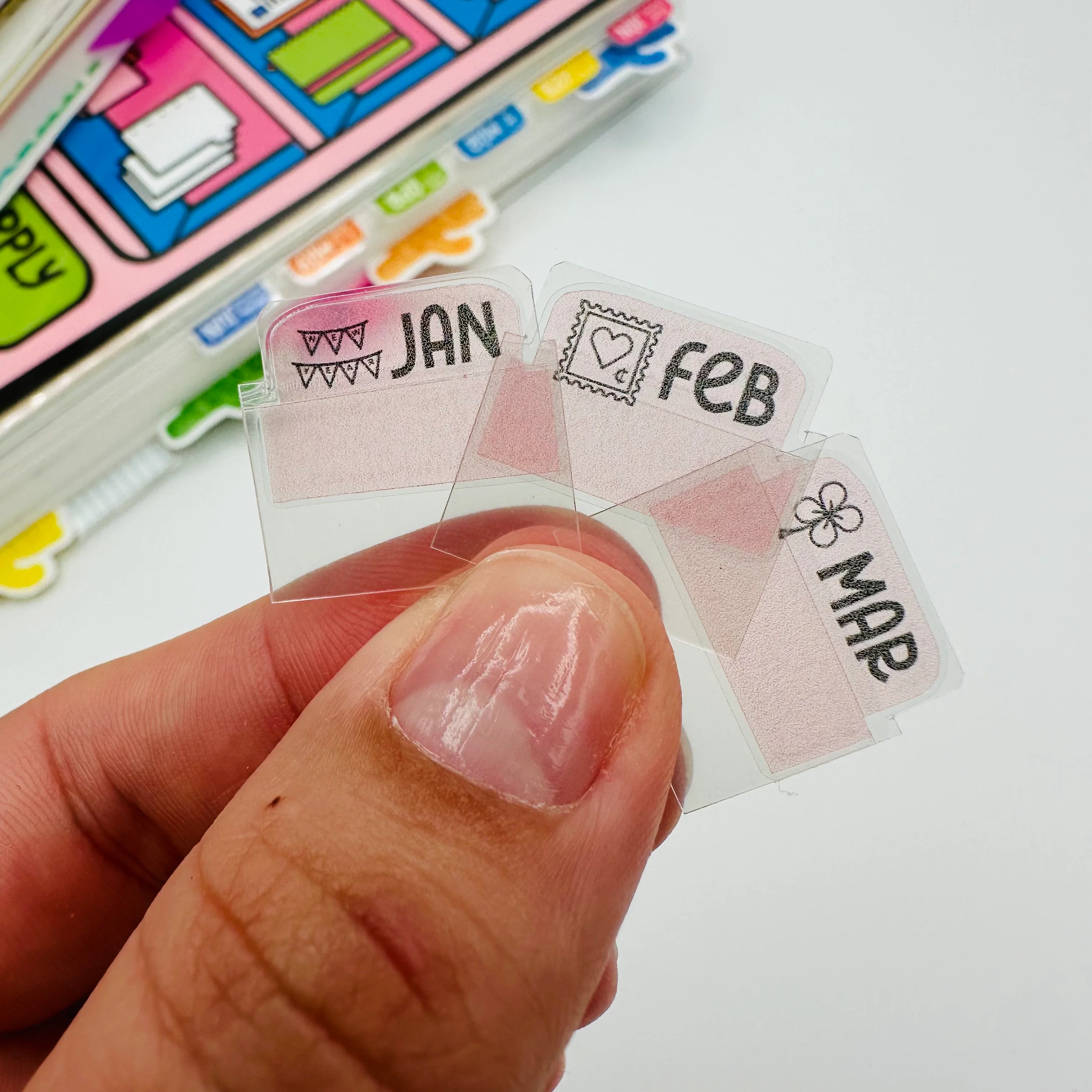 SUPER Mini Monthly Tab Planner Dividers (NO DOODLES) - Set of 12 - Image 8